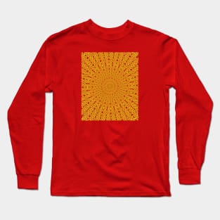 Love Radiates Heart Circle Pattern Red Yellow Long Sleeve T-Shirt